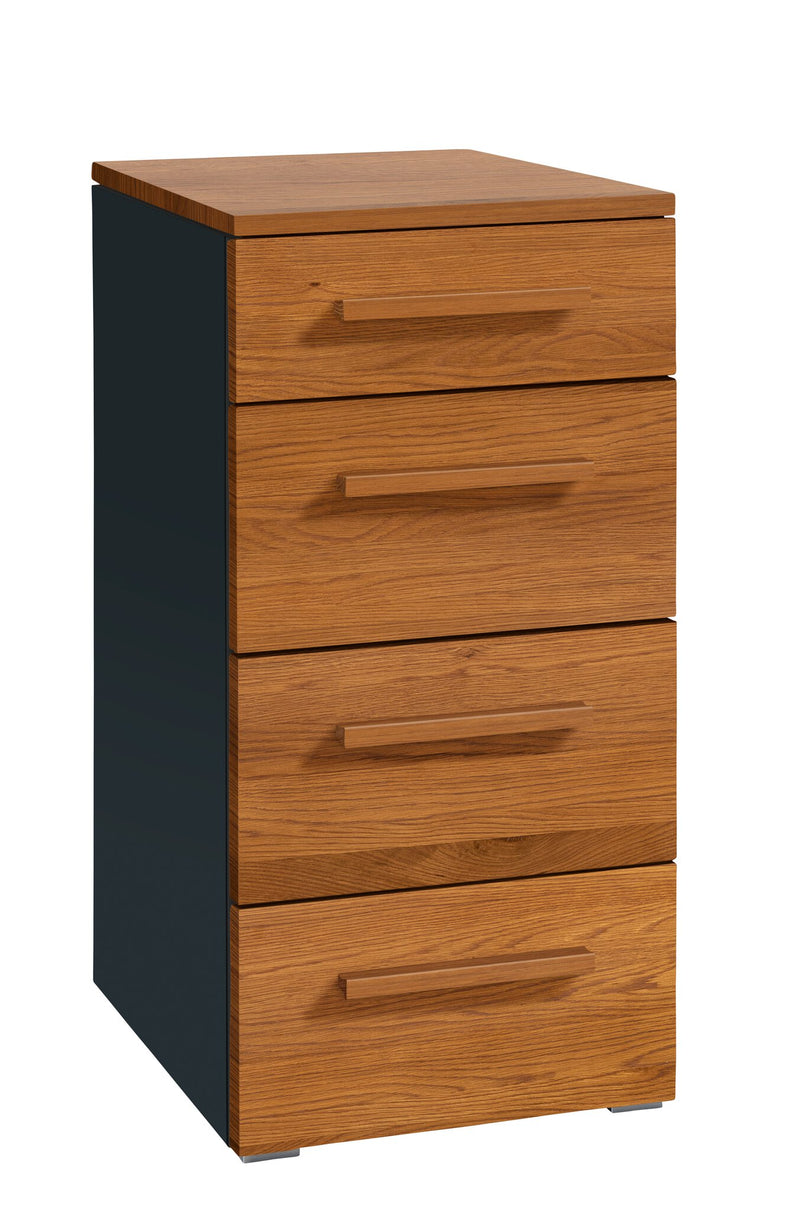 Hasena Kommode Quatro Eiche brandy mit schwarzem MDF-Korpus