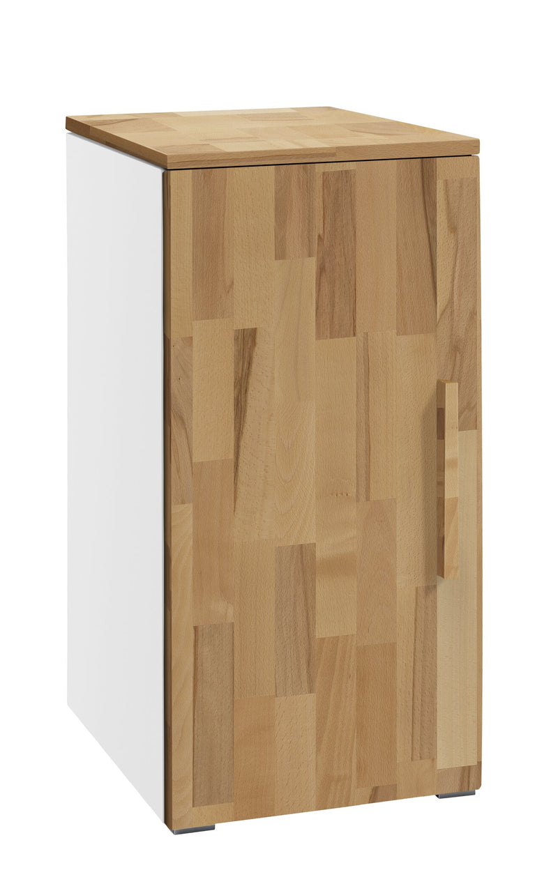 Hasena Unito Kommode Selezione Weiß mit Kernbuche-Front, schmal
