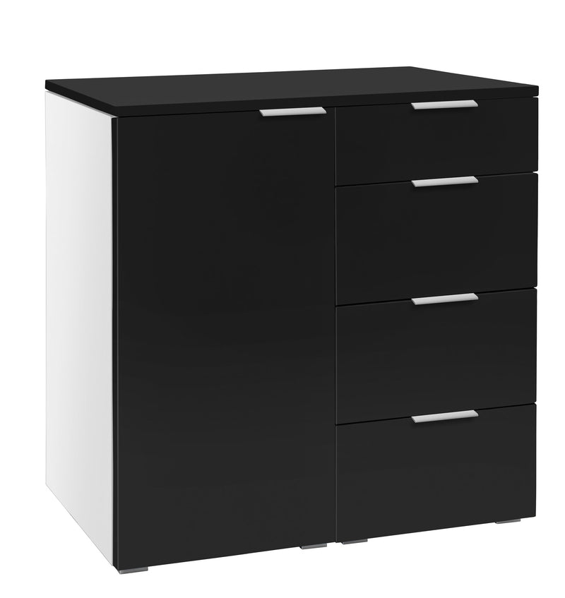 Hasena Kommode Qunito Weiß/Schwarz mit 4 Schubladen, Selezione