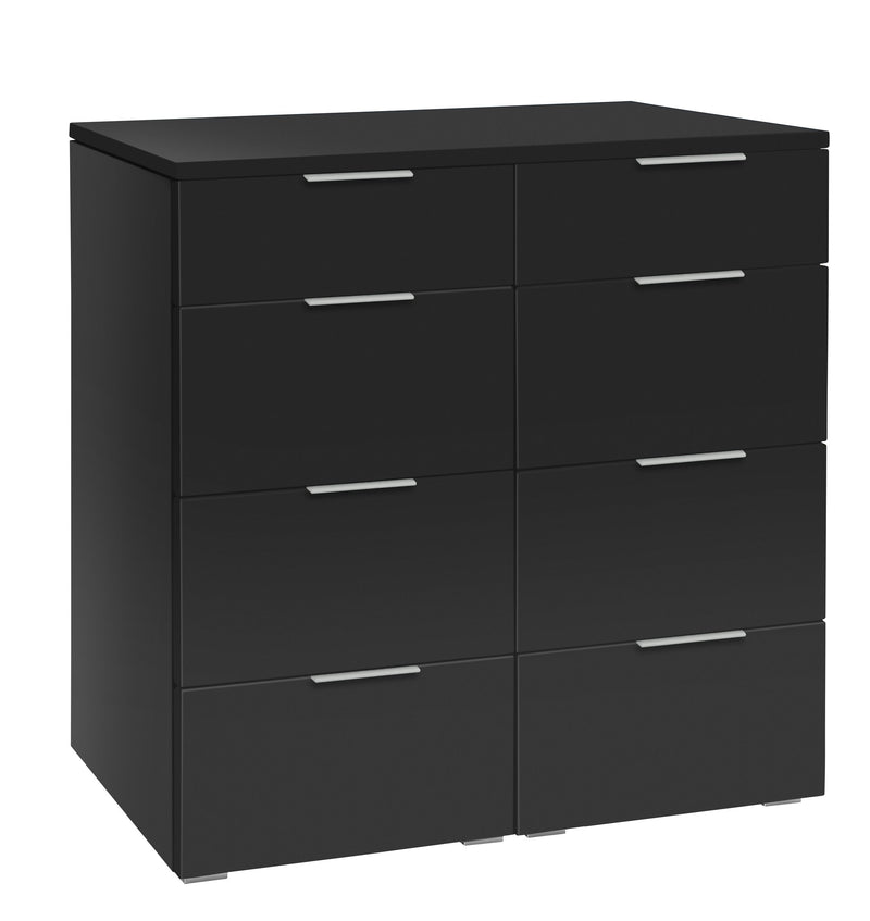 Hasena Selezione Kommode Quatrine Schwarz mit 8 Softclose-Schubladen