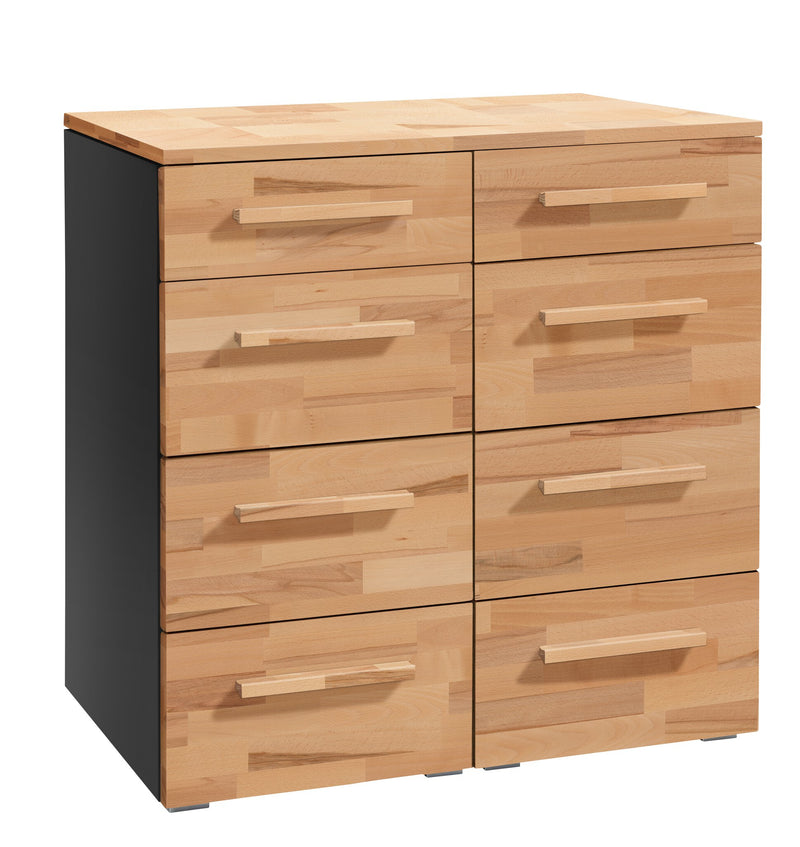 Hasena Selezione Kommode Quatrine Schwarz mit Kernbuche-Front