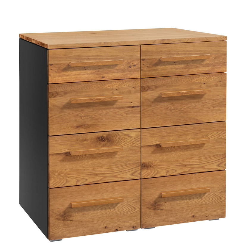 Hasena Selezione Kommode Quatrine Schwarz mit Wildeiche-Front