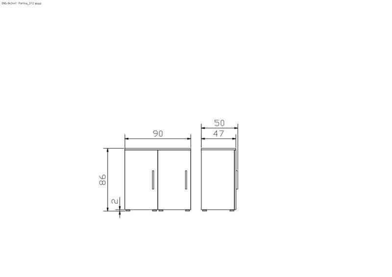 Hasena Kommode Portina Selezione Eiche bright mit schwarzem MDF-Korpus