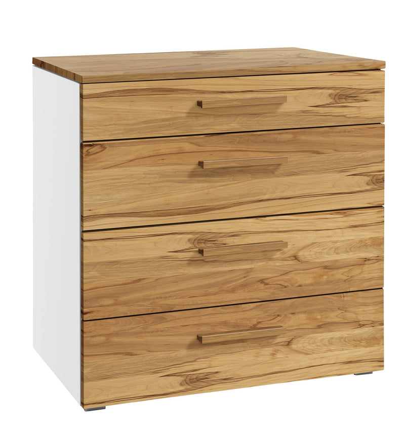 Hasena Atrine Kommode Selezione Weiß mit Wildbuche-Front, 4 Schubladen