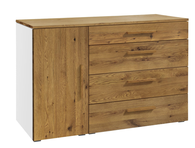 Hasena Selezione Kommode Totrino Weiß mit Eiche-Front, 4 Schubladen