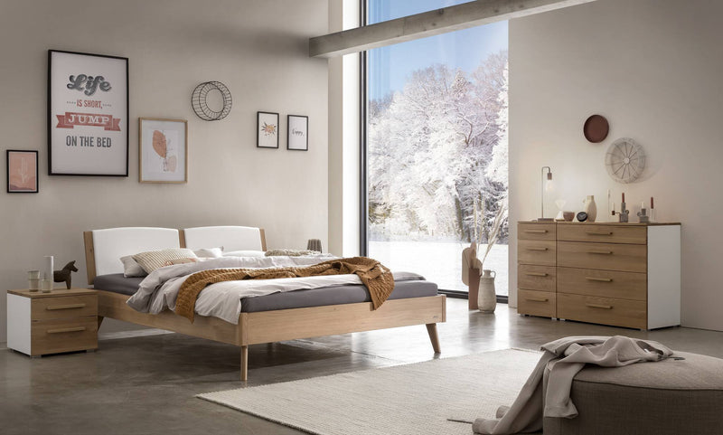 Hasena Kommode Cassino Weiß mit Eiche-Front, 8 Schubladen