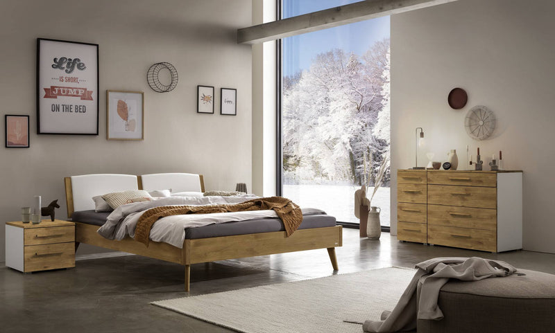 Hasena Kommode Cassino Weiß mit Wildeiche-Front, 8 Schubladen