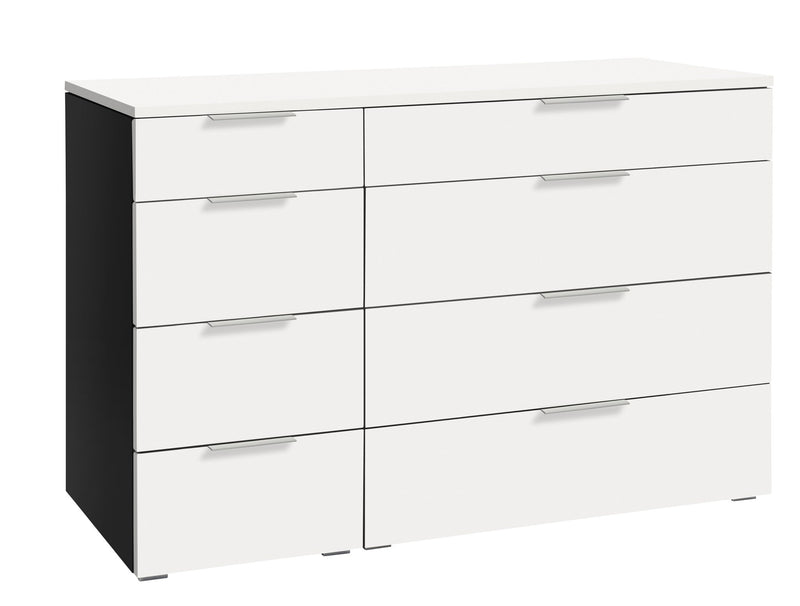 Hasena Kommode Cassino Selezione Schwarz-Weiß mit 8 Schubladen