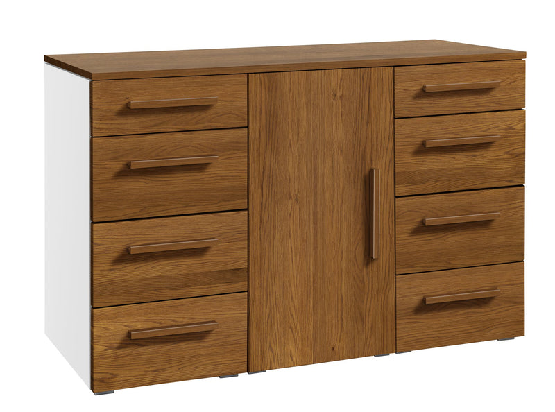 Hasena Incentro Kommode Selezione Eiche brandy mit weißem MDF-Korpus