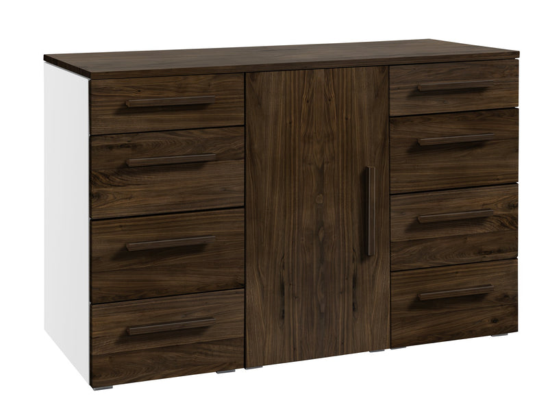 Hasena Kommode Incentro Weiß mit Nussbaum-Front, Selezione-System