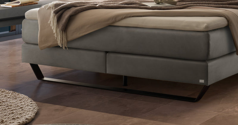 Hasena Boxspringbett Ambra Pronto mit Kufengestell in Schwarz/Grau