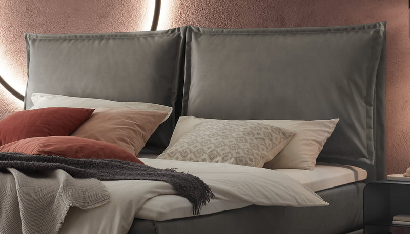 Hasena Boxspringbett Celina in Schwarz-Grau mit flacher Metallkufe