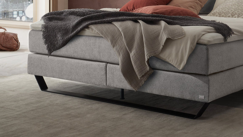 Hasena Boxspringbett Celina in Schwarz/Grau mit 3 wählbaren Toppern