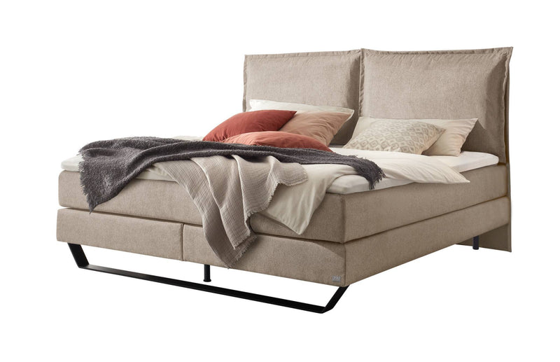 Hasena Boxspringbett Celina mit Wendematratze und Topper, Schwarz/Sand