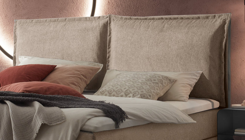 Hasena Boxspringbett Celina mit Wendematratze und Topper, Schwarz/Sand