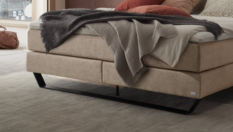 Hasena Boxspringbett Celina mit Wendematratze und Topper, Schwarz/Sand