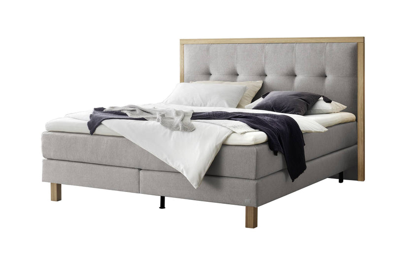 Hasena Boxspringbett Solara Eiche bright mit Topper, FSC-Massivholz