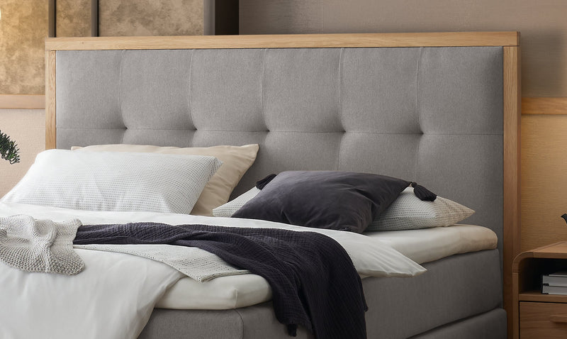 Hasena Boxspringbett Solara Eiche bright mit Topper, FSC-Massivholz