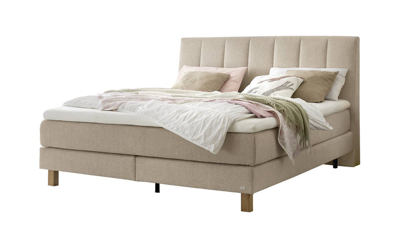 Hasena Reina Boxspringbett in Eiche bright geölt mit Bezug Pace sand