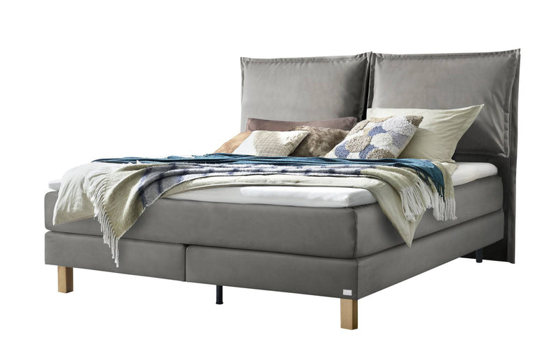 Hasena Boxspringbett Bonita in Eiche bright mit Bezug Monet steel