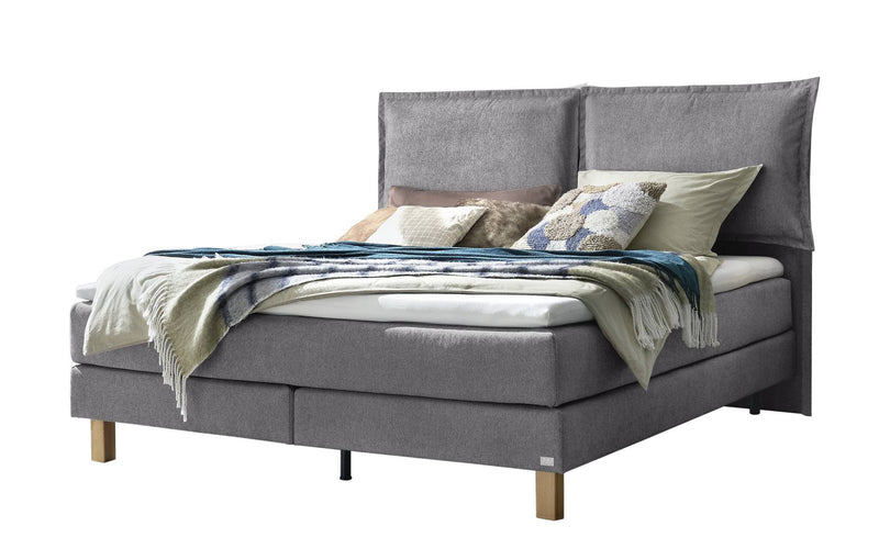 Hasena Boxspringbett Bonita in Eiche bright geölt, Bezug Pace grey