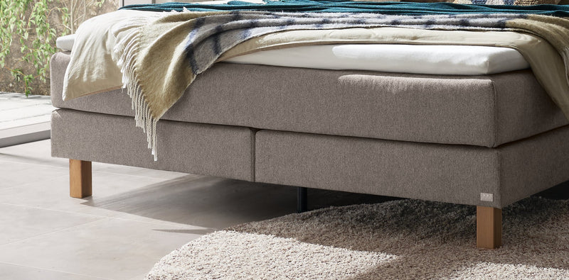 Hasena Boxspringbett Bonita in Eiche bright geölt, Bezug Pace grey