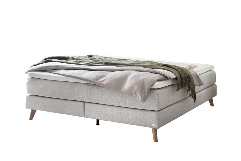 Hasena Boxspringbett Beatriz ohne Kopfteil, Eiche bright mit Topper