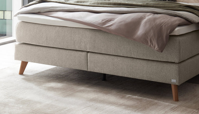 Hasena Boxspringbett Beatriz ohne Kopfteil, Eiche bright mit Topper