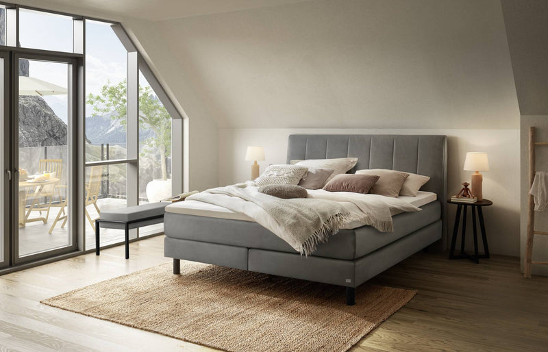 Hasena Boxspringbett Donna Schwarz mit Wendematratze und Topper