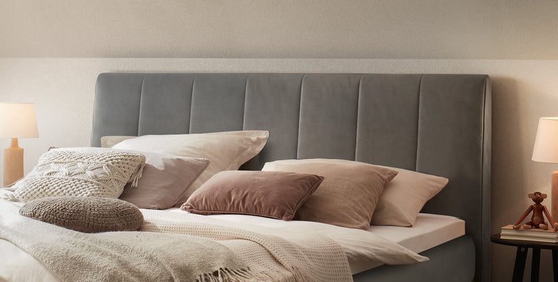 Hasena Boxspringbett Donna Schwarz mit Wendematratze und Topper