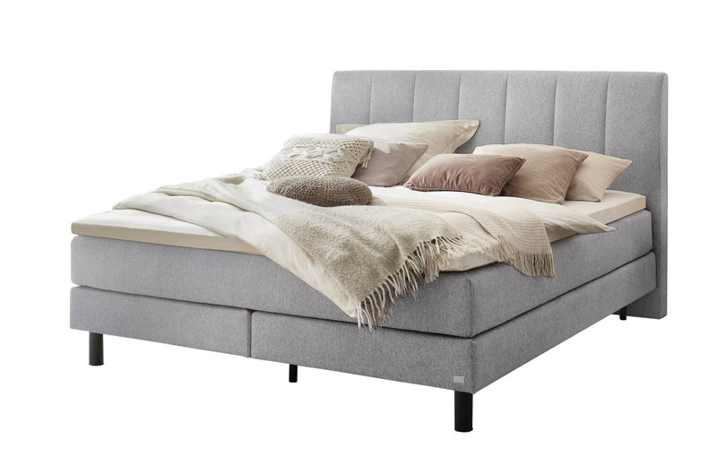 Hasena Boxspringbett Donna Schwarz-Grau mit Bezug Pace, Topper wählbar