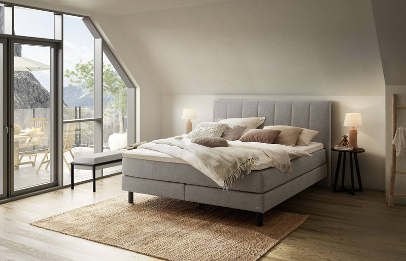 Hasena Boxspringbett Donna Schwarz-Grau mit Bezug Pace, Topper wählbar