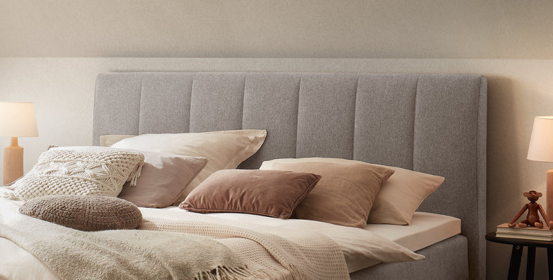 Hasena Boxspringbett Donna Schwarz-Grau mit Bezug Pace, Topper wählbar