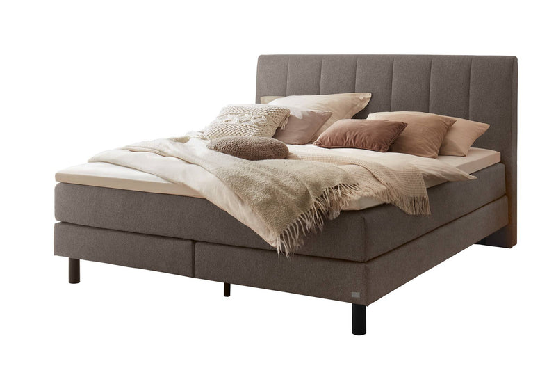 Hasena Boxspringbett Donna in Pace Grey mit Metallfüßen und Topper-Wahl