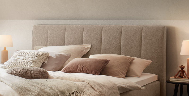 Hasena Boxspringbett Donna Pace Sand mit wählbarem Topper und Wendematratze