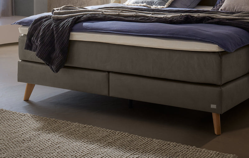 Hasena Boxspringbett Fernanda in Eiche bright mit Monet-Bezug