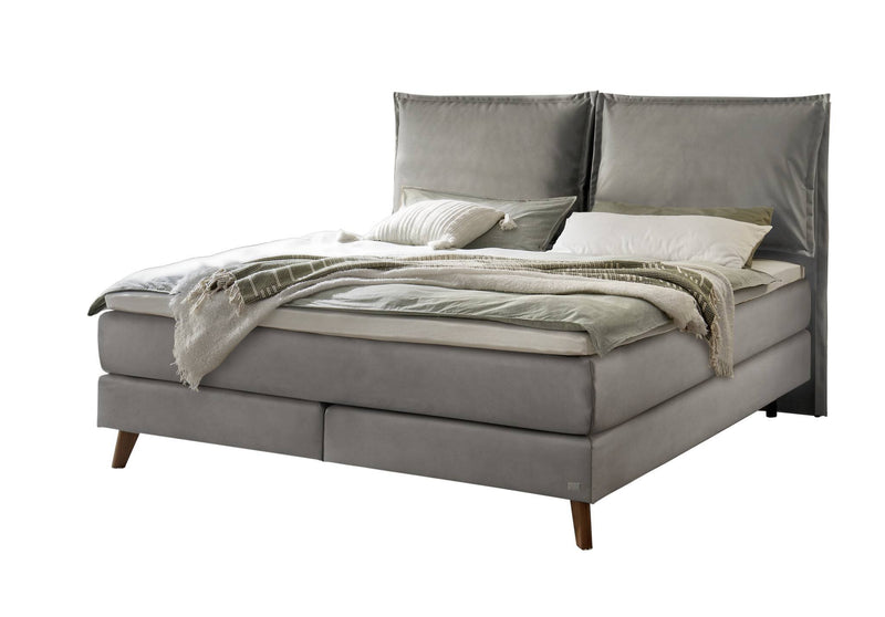 Hasena Boxspringbett Ricarda in Eiche bright mit Bezug Monet steel