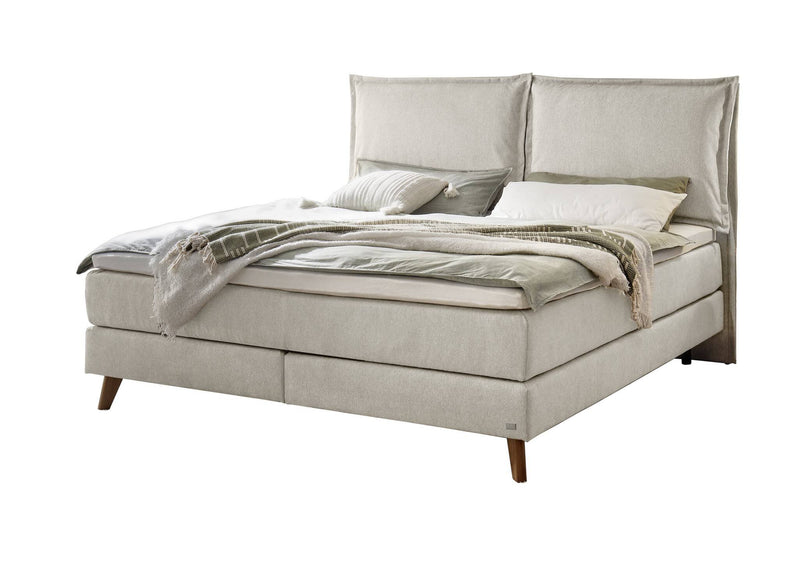 Hasena Boxspringbett Ricarda in Eiche bright mit grauem Bezug, Topper-Wahl