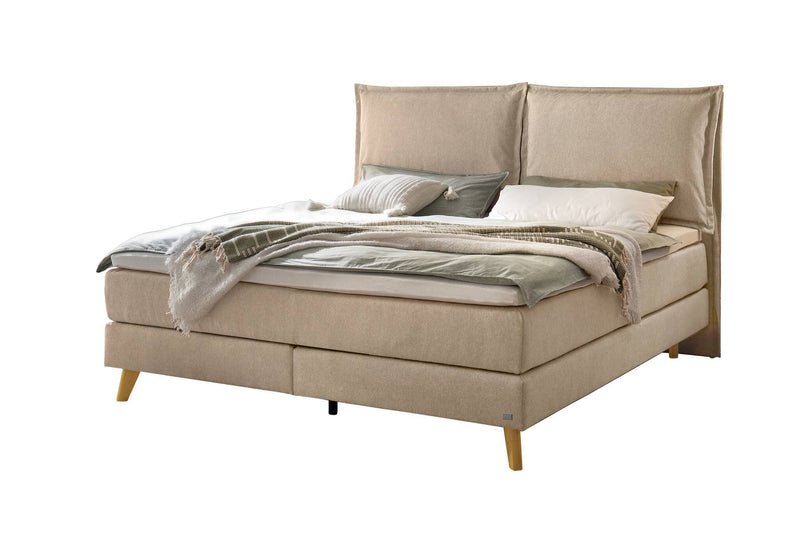 Hasena Boxspringbett Ricarda in Eiche bright geölt mit Bezug Pace Sand