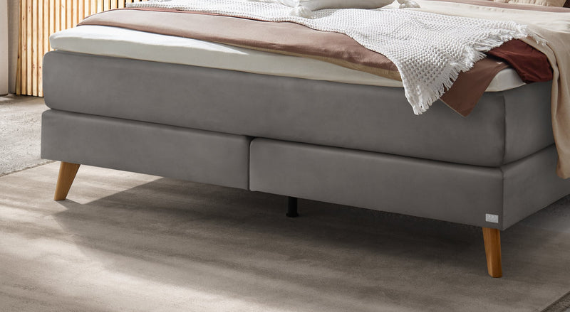 Hasena Boxspringbett Marisol mit Topper, Eiche bright geölt & Bezug Monet
