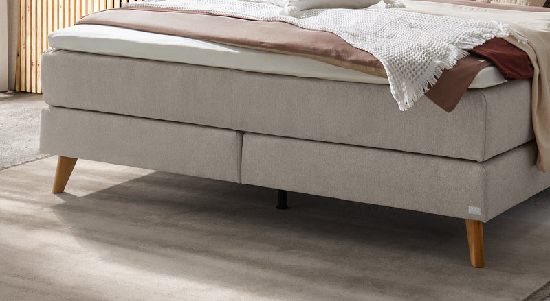 Hasena Marisol Boxspringbett Eiche bright mit Pace-Bezug Light Grey