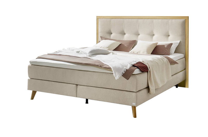 Hasena Boxspring-Pronto Boxspringbett Marisol, Eiche bright mit Topper