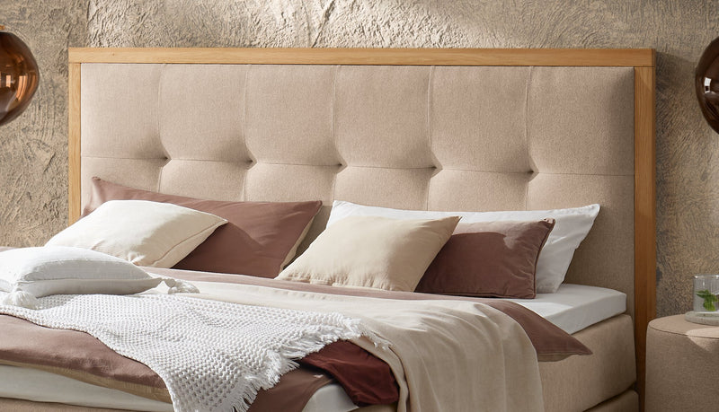 Hasena Boxspring-Pronto Boxspringbett Marisol, Eiche bright mit Topper