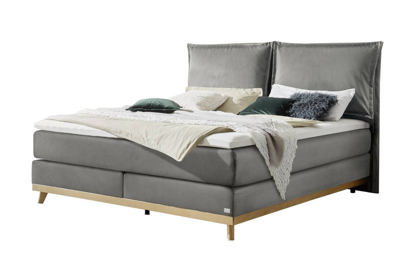 Hasena Boxspringbett Imelda Eiche bright mit Topper und Wendematratze