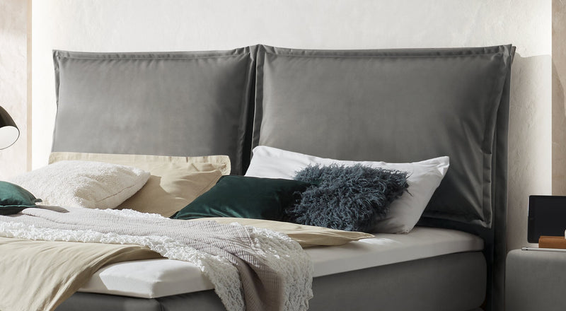 Hasena Boxspringbett Imelda Eiche bright mit Topper und Wendematratze