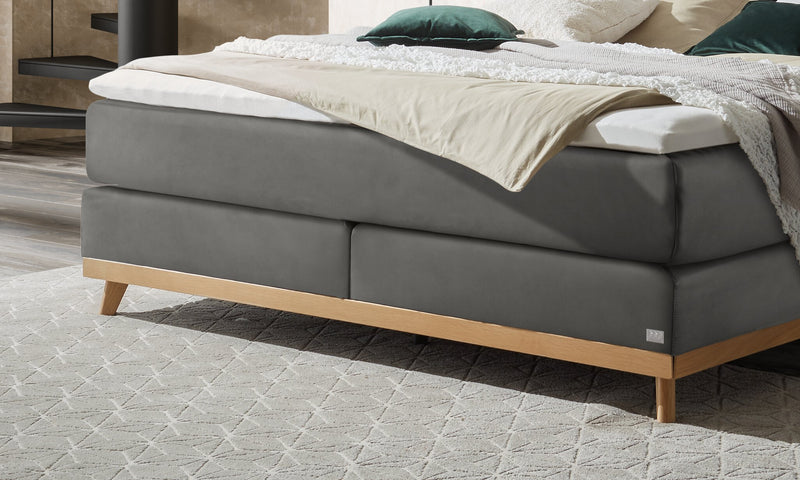 Hasena Boxspringbett Imelda Eiche bright mit Topper und Wendematratze