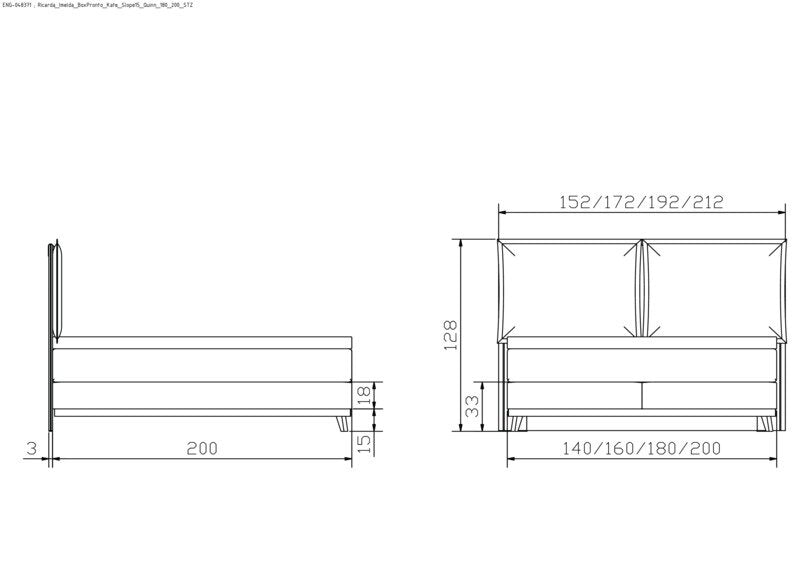 Hasena Boxspringbett Imelda Pronto in Eiche bright mit Topper