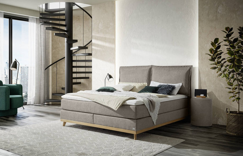 Hasena Boxspringbett Imelda Pronto Boxspring, Eiche bright, Bezug Pace grey