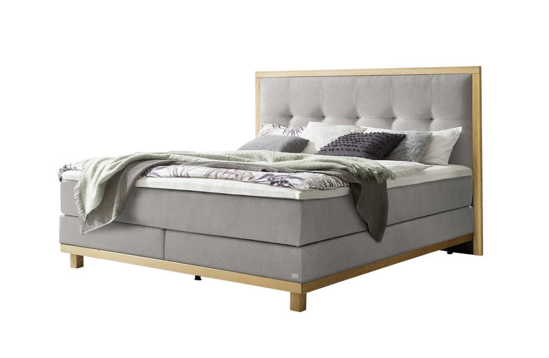 Hasena Boxspringbett Cecilia in Eiche bright mit Bezug Pace, Topper wählbar