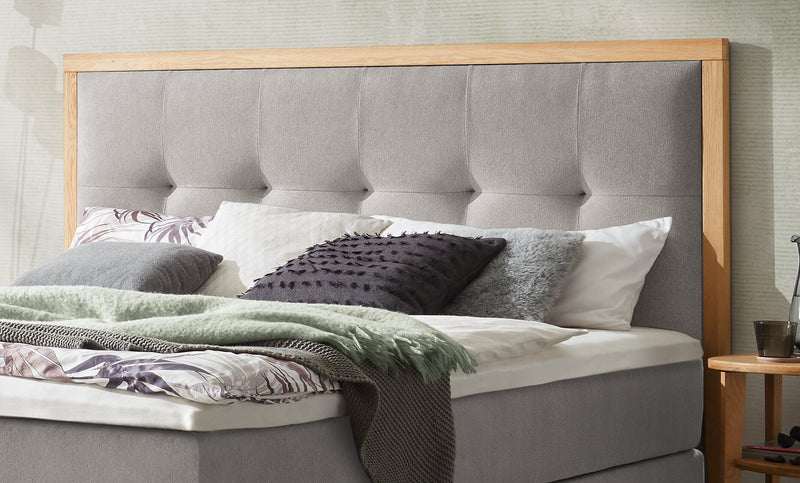 Hasena Boxspringbett Cecilia in Eiche bright mit Bezug Pace, Topper wählbar